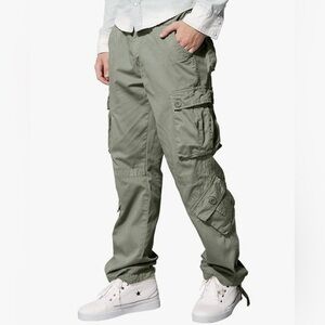 NWOT MATCH cotton cargo pants light olive 29x31